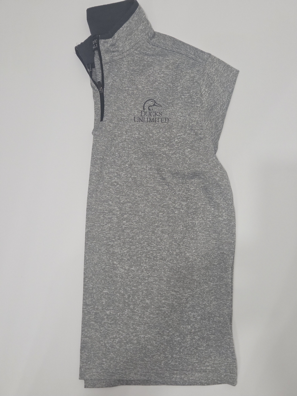 Ducks Unlimited gray heather quarter-zip pullover
